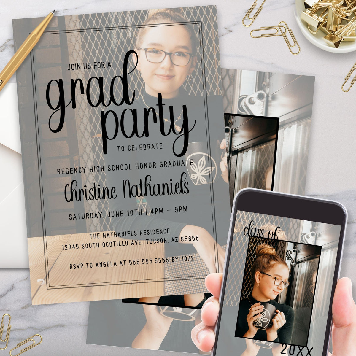Graduation Party Invitation Template - Simple Desert Designs