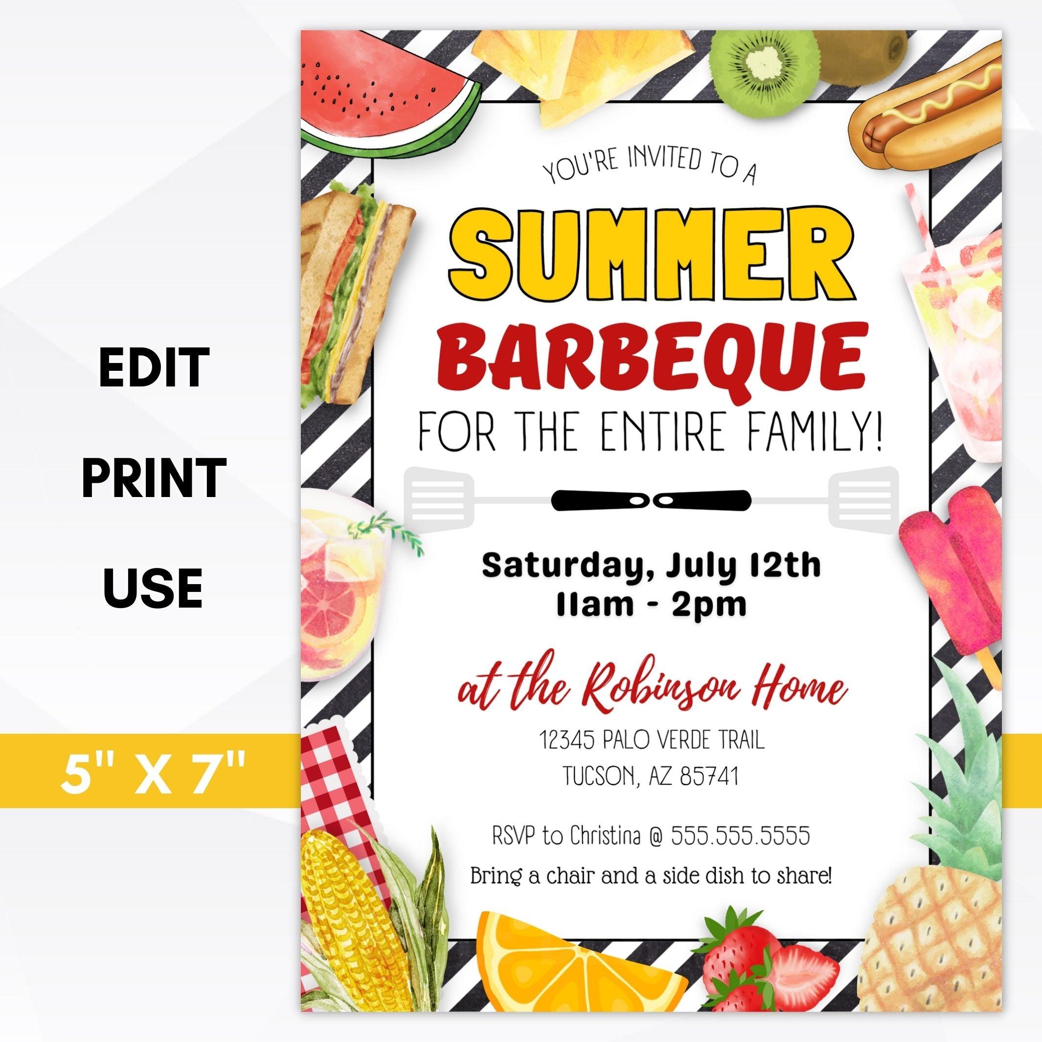 Summer Cookout Invitations SUMMER COOKOUT FLYER INVITATION | Zazzle