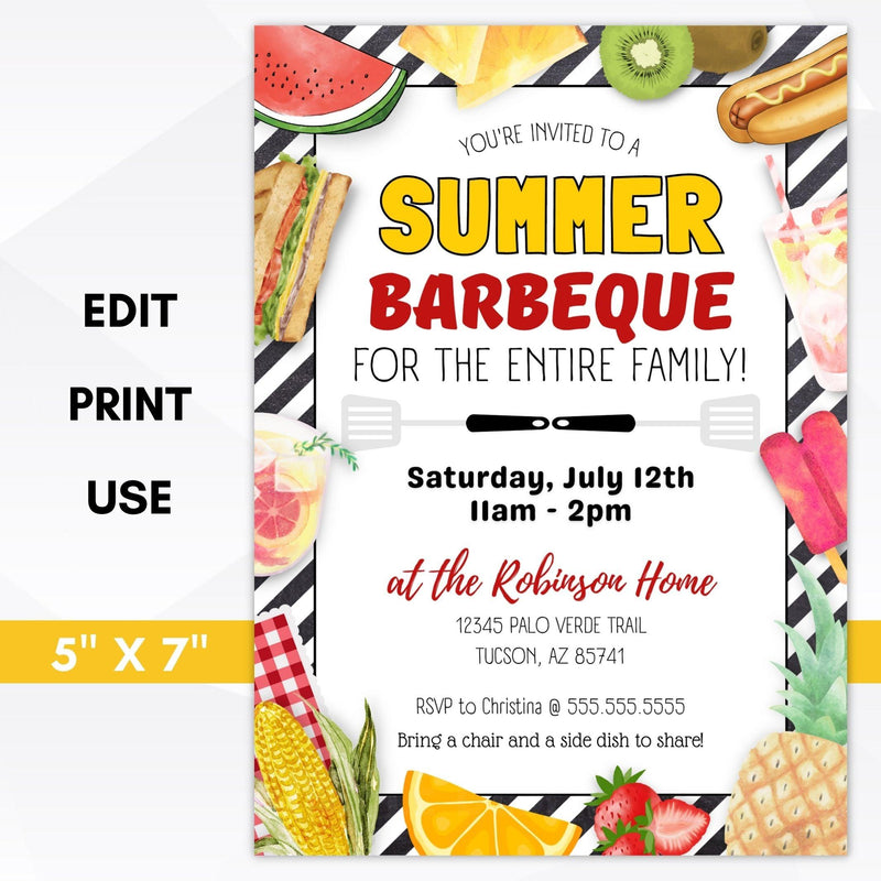 summer barbeque invitation