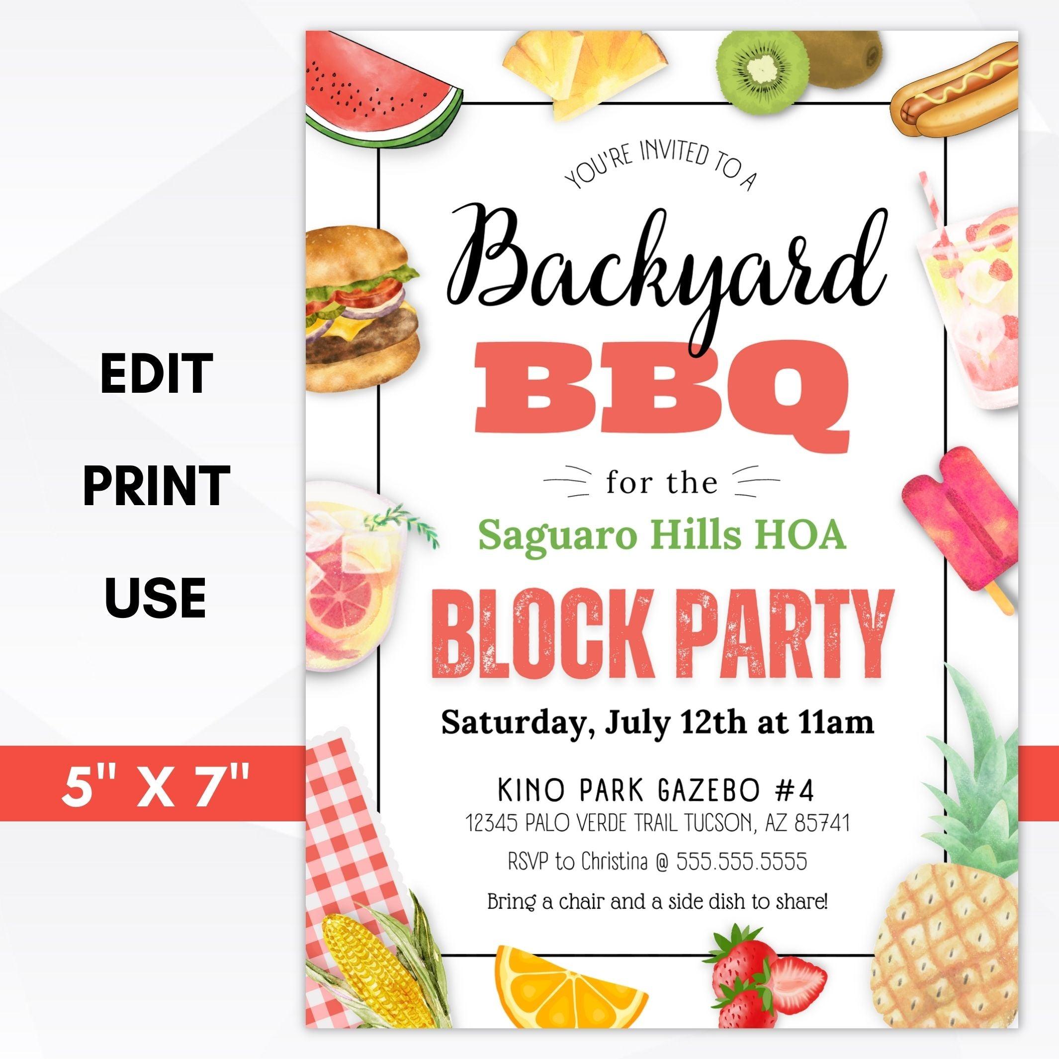 summer bbq invitation