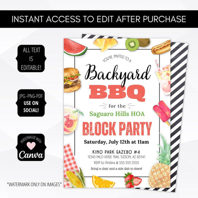 backyard barbeque invite template
