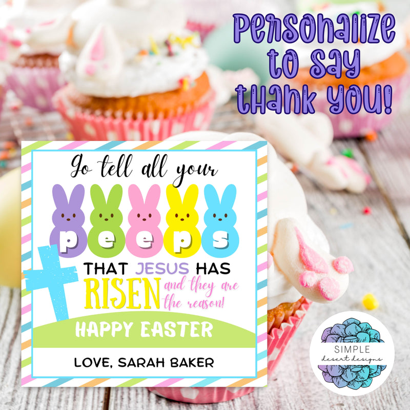 cute jesus has risten easter sunday tags for sunday school gift for kids or adults congregation friends