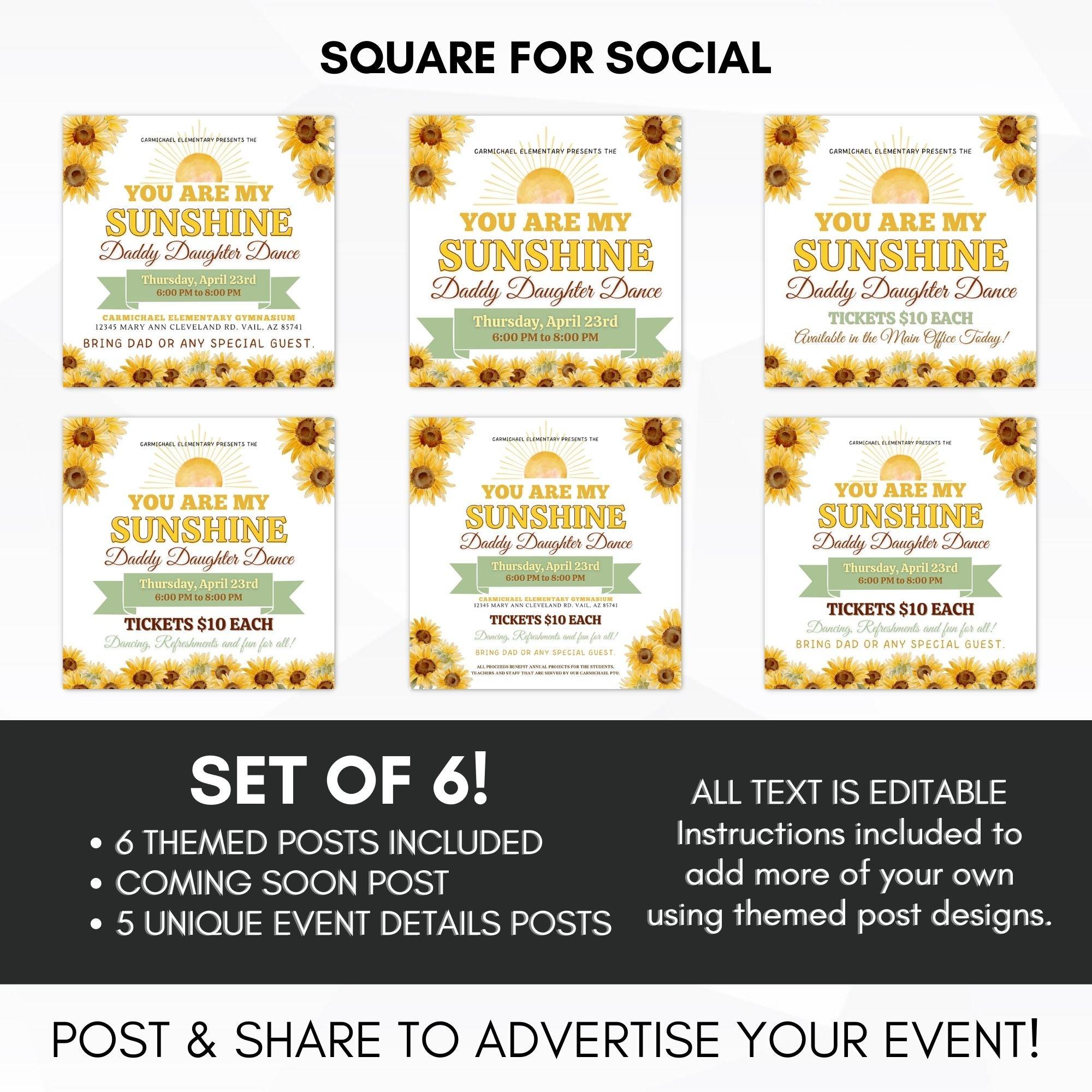 school dance flyer ticket bundle