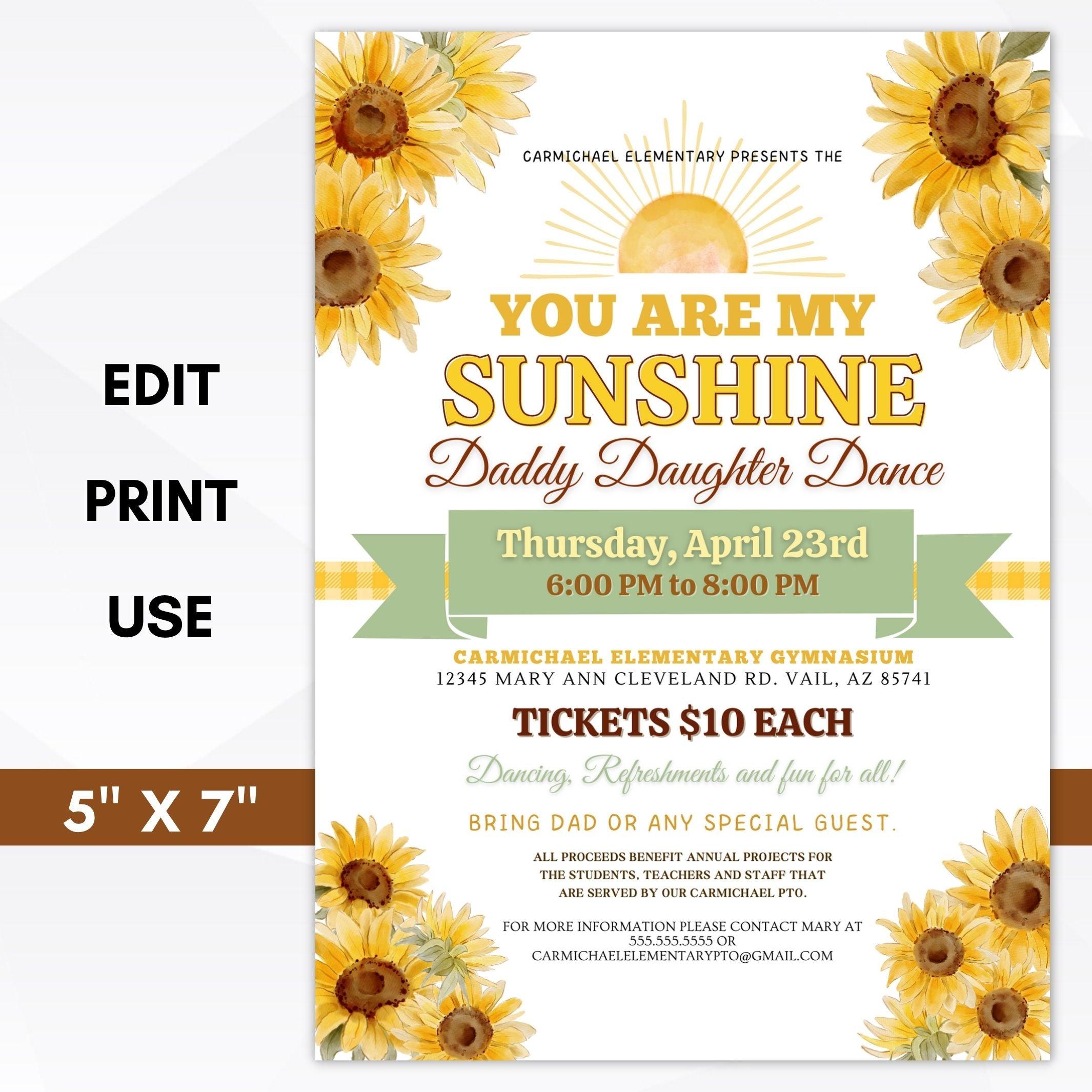 Daddy daughter dance invitation