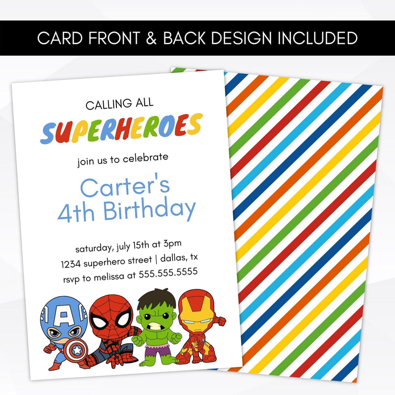 avengers superhero invitation template