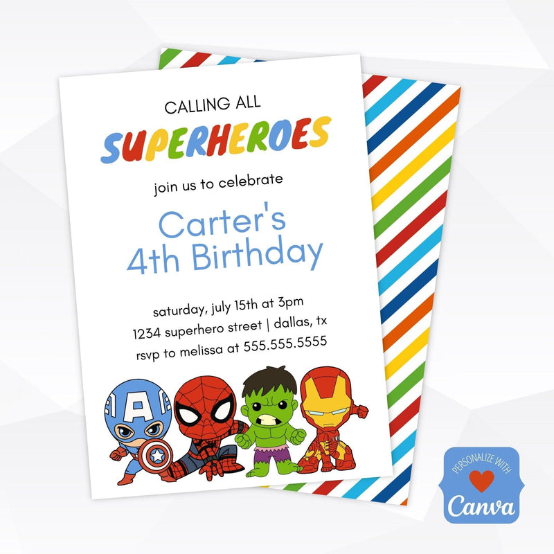 super hero birthday invitation