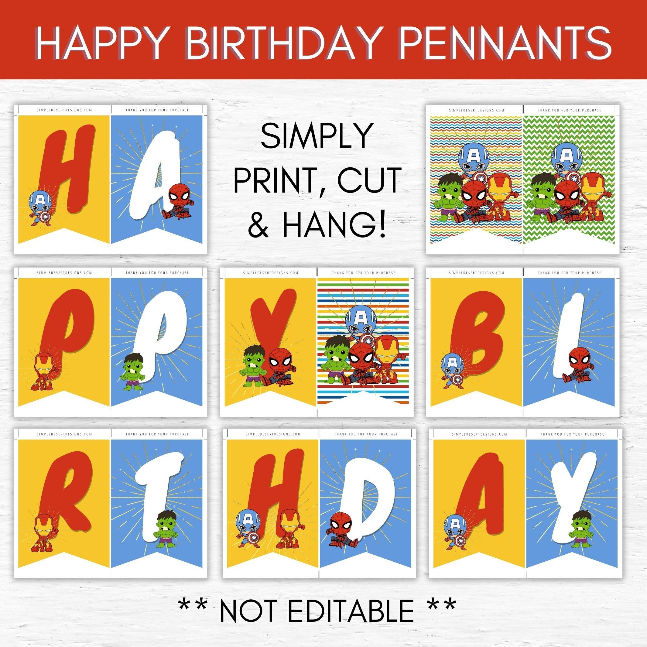 superhero happy birthday sign 