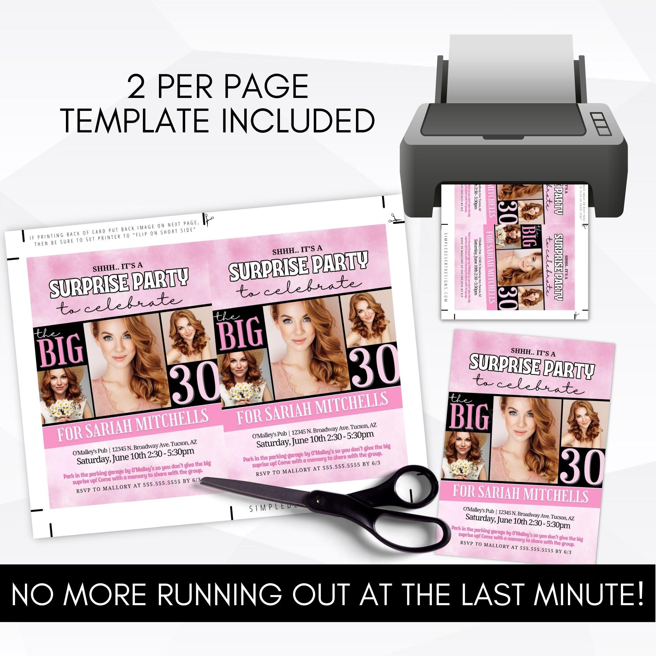surprise party invitation template