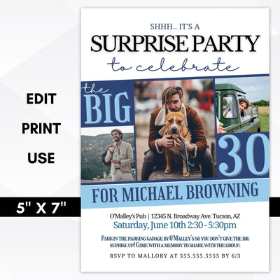 surprise birthday party invitation