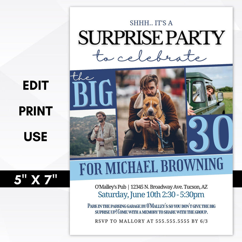 surprise birthday party invitation