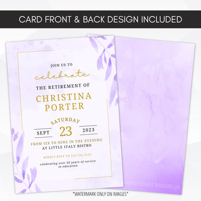 elegant surprise retirement party invitation