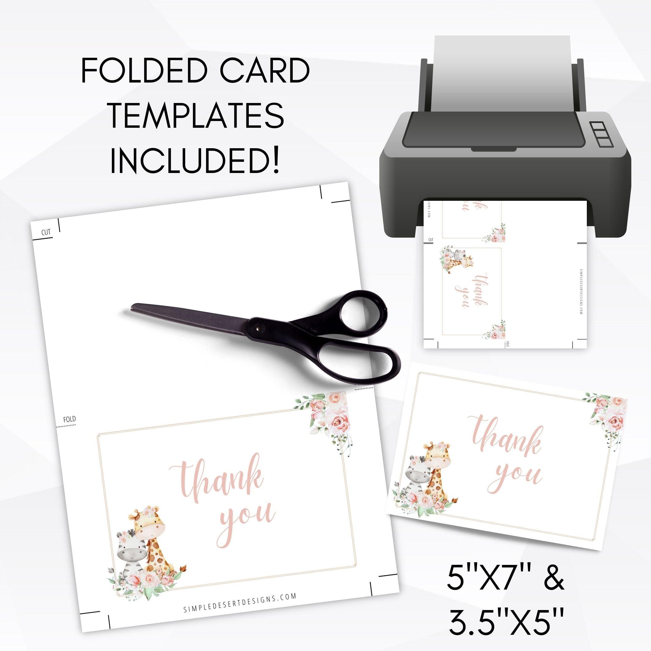 safari baby shower thank you cards