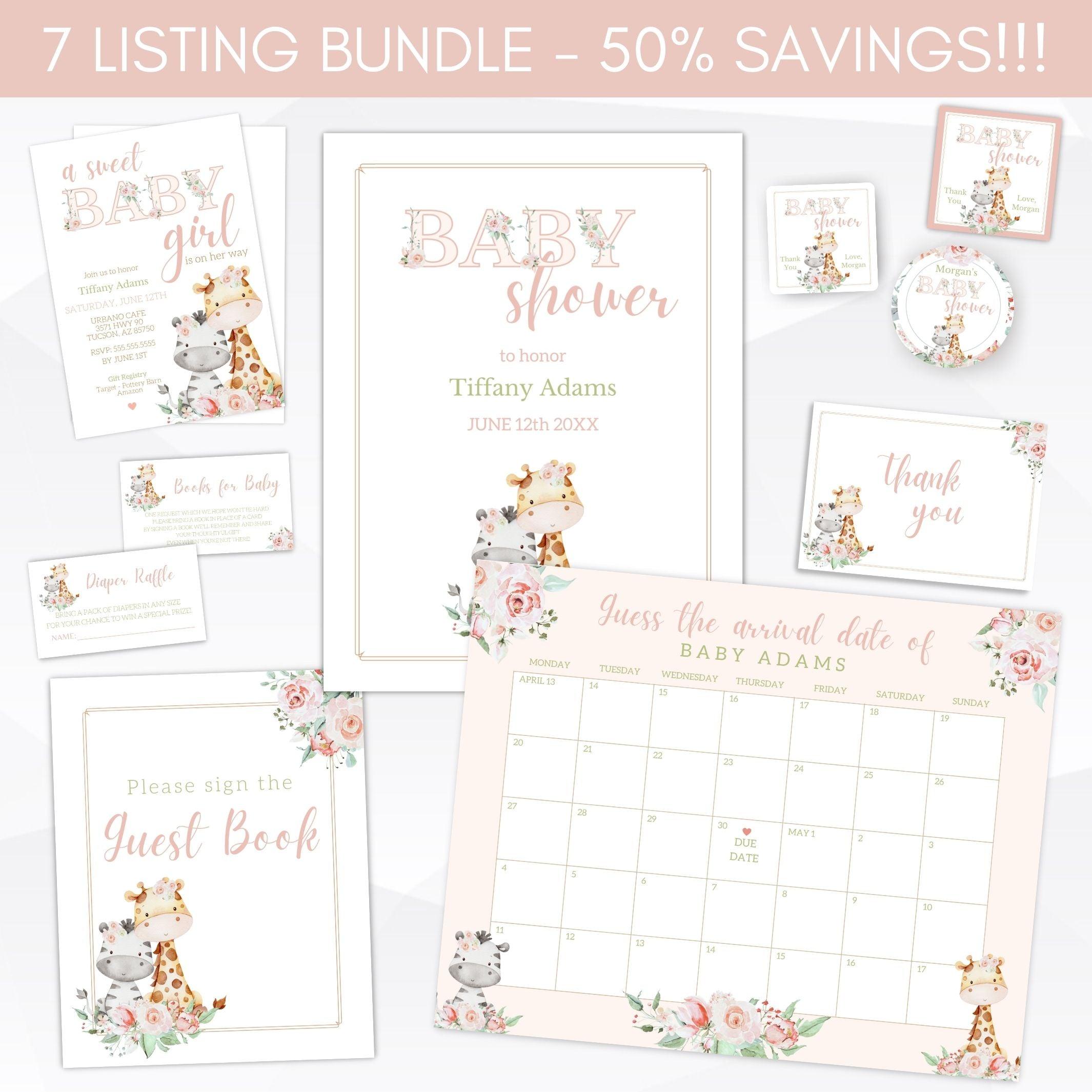 safari baby shower invitation suite