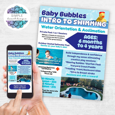 customizable swim lesson flyers