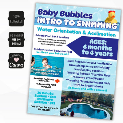 swimming lesson marketing flyers