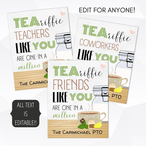 Tea Appreciation Tag Template - Simple Desert Designs