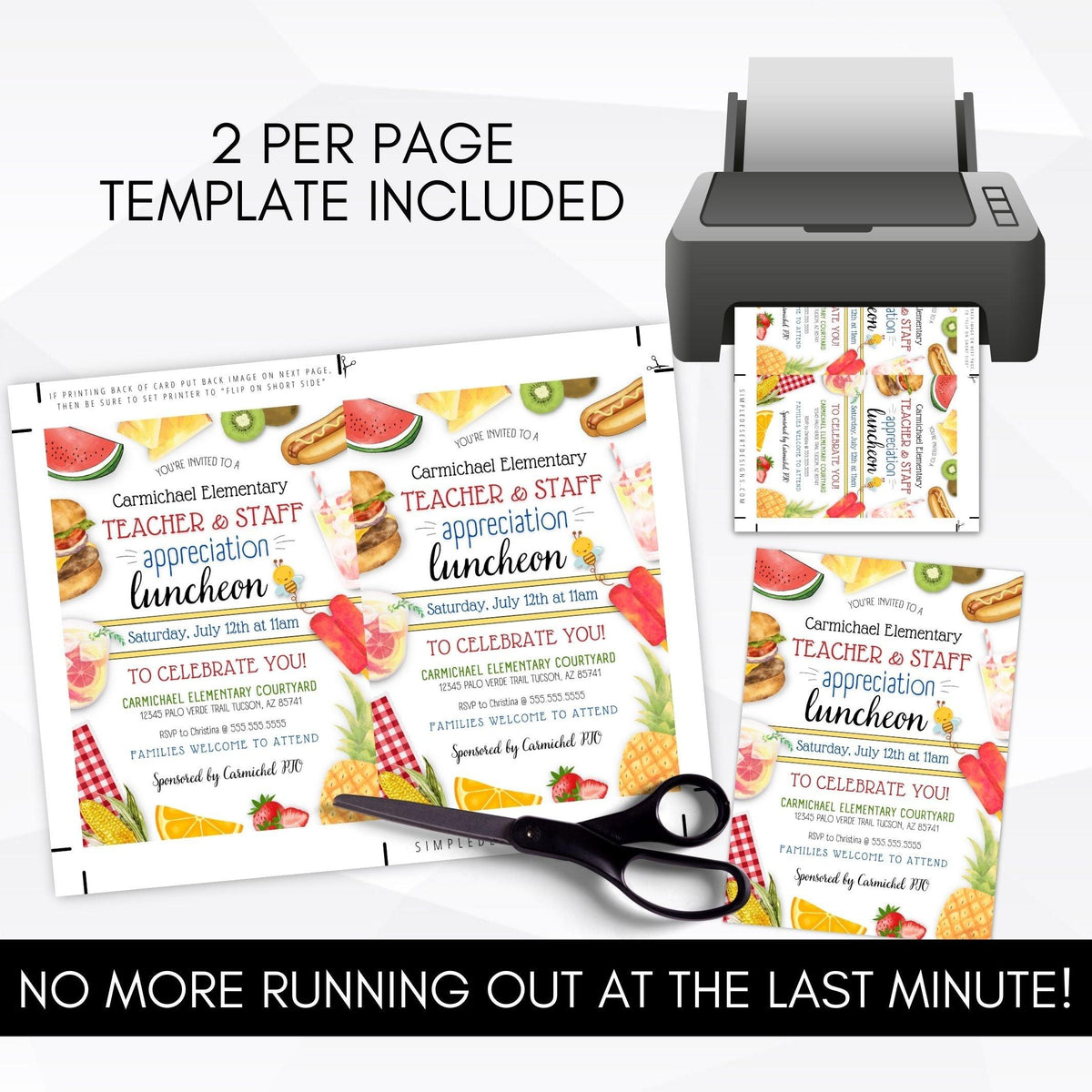 Teacher Appreciation Invitation Template - Simple Desert Designs