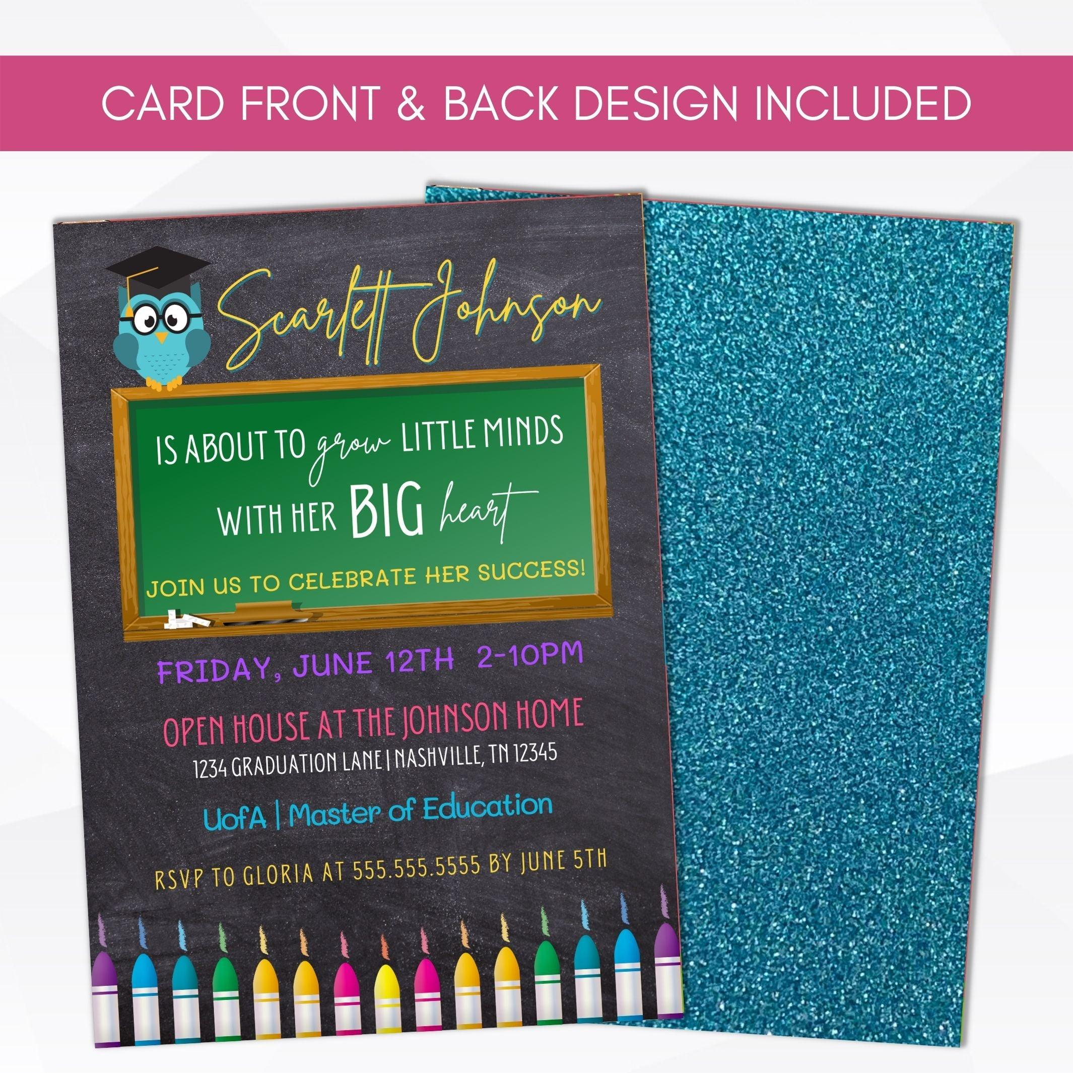 university graduation announcement party invite teacher principal