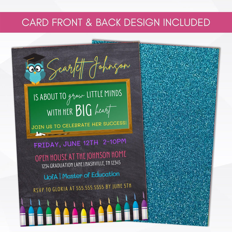 university graduation announcement party invite teacher principal