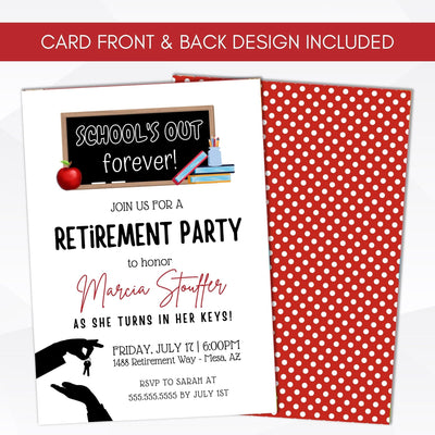 teacher retirement party invite school's out forever