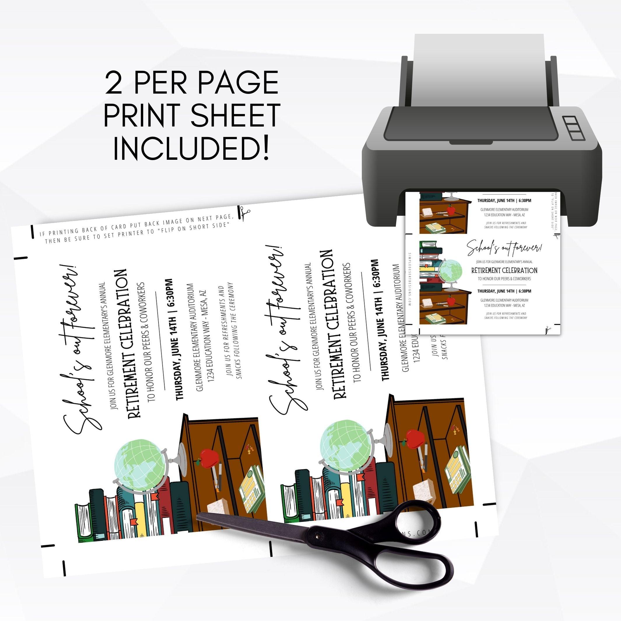 school's out forever teacher retirement invitation