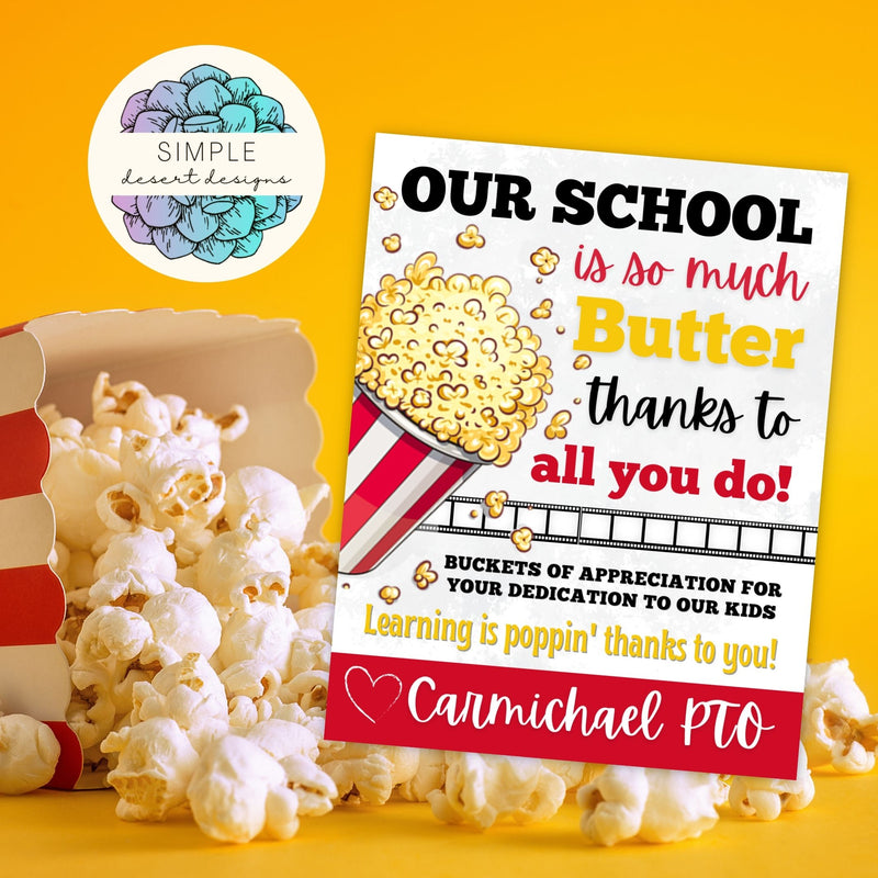 Popcorn Teacher Appreciation Tags