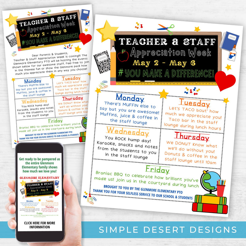 chalkboard theme teacher appreciation week signs set