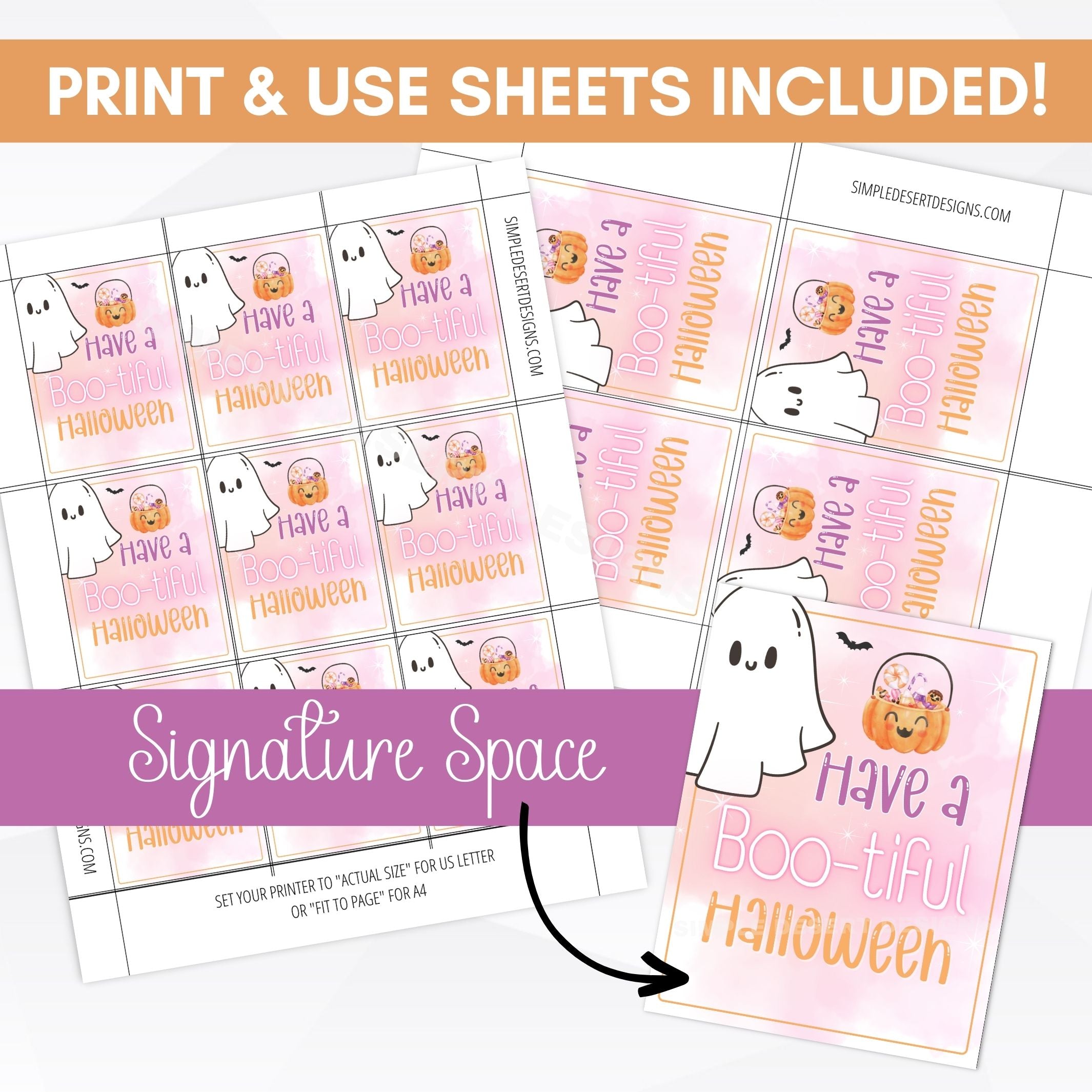 printable halloween gift tags in two sizes for the price of 1