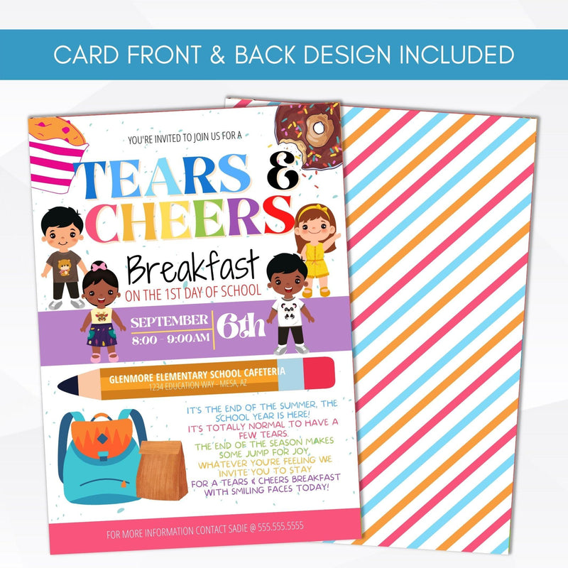 tears & cheers invite first day of school