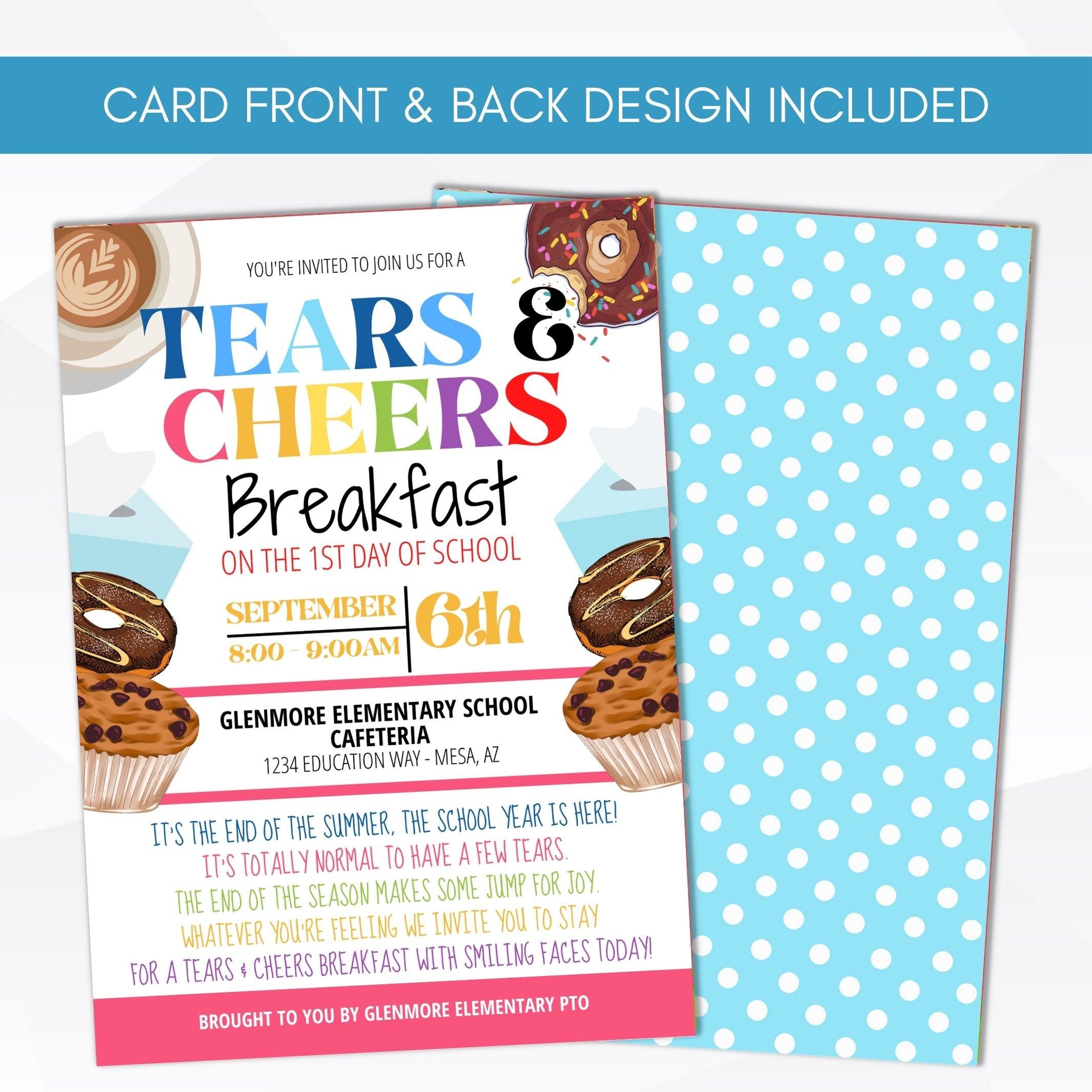 tears & cheers invite first day of school