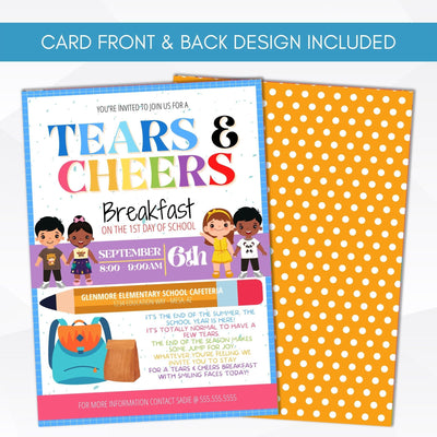 tears & cheers invite first day of school