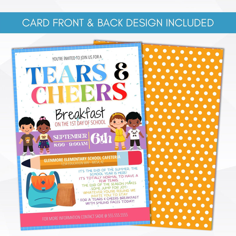 tears & cheers invite first day of school