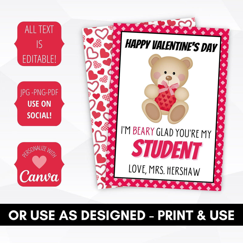 editable printable kids valentine