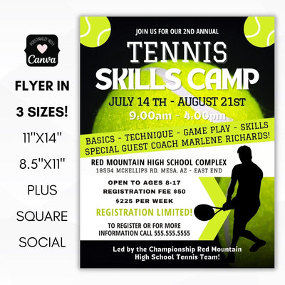 youth high school tennis team club fundraising idea summer skills camp for community center school or neighborhood
