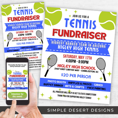 Tennis Fundraiser Ideas Invitations – Simple Desert Designs