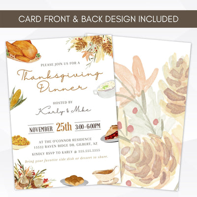 fall autumn friendsgiving printable invitation template