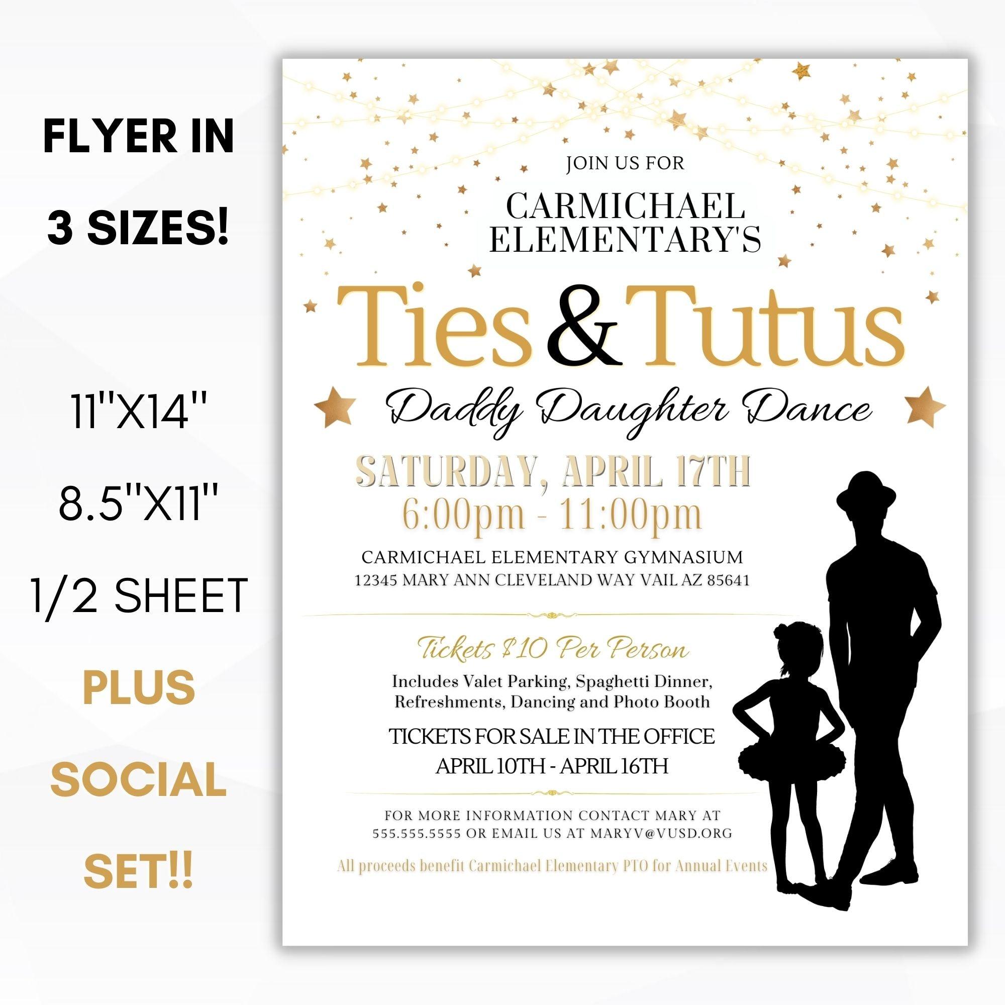 school dance flyer ticket bundle