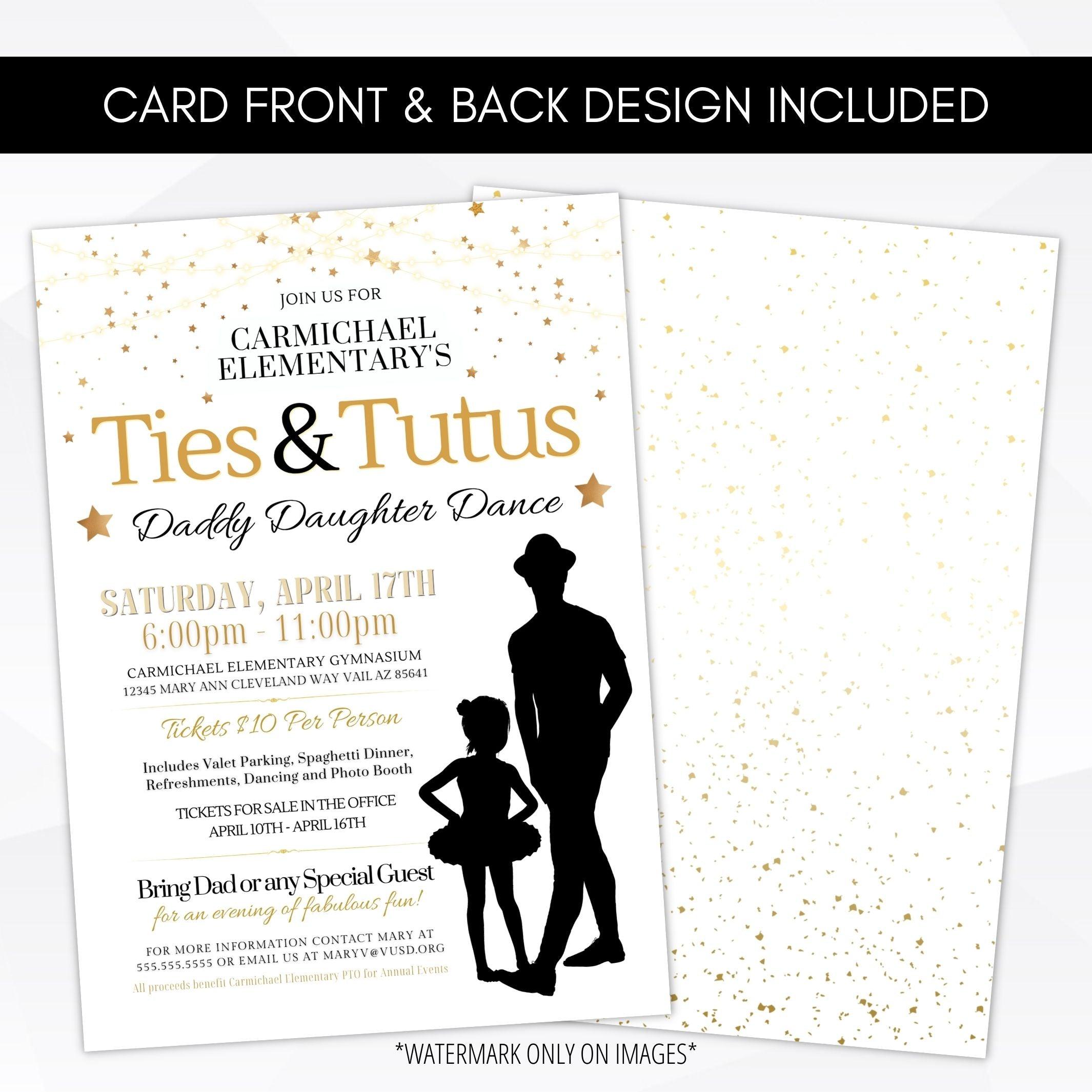 daddy daughter dance theme invitations