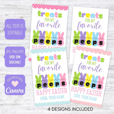 printable editable easter tags Easter bunny bait favor treat bag tags