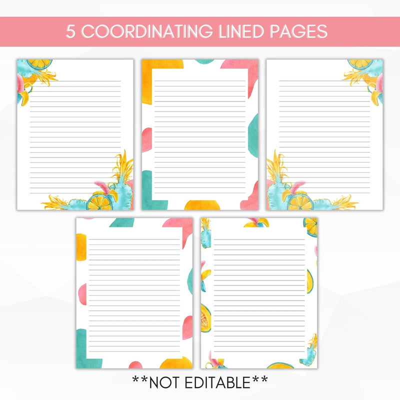 abstract lined stationery set