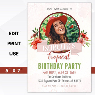 tropical party invitation
