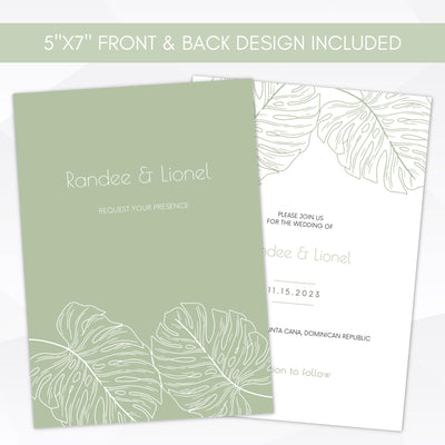 hawaiian outdoor wedding invite template