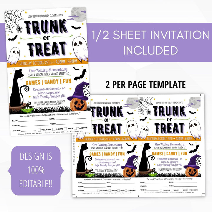 Trunk or Treat Flyer and Ticket Bundle Simple Desert Designs