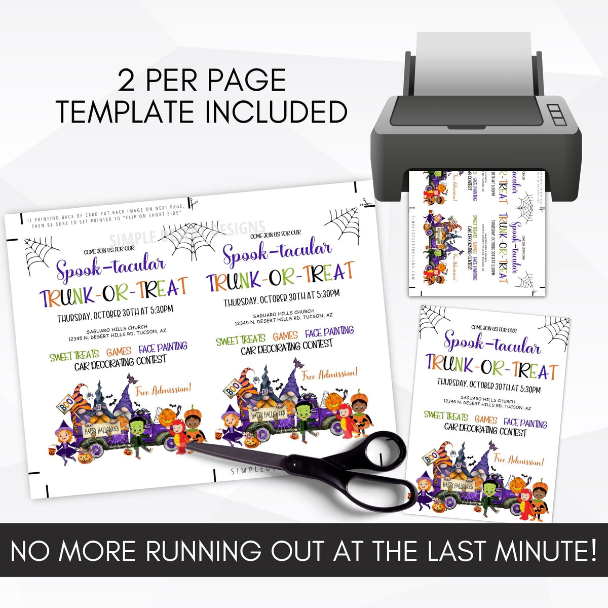 Trunk or Treat Invitation Template - Simple Desert Designs