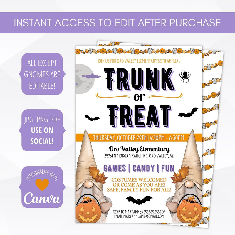 Halloween printable block party invitation template