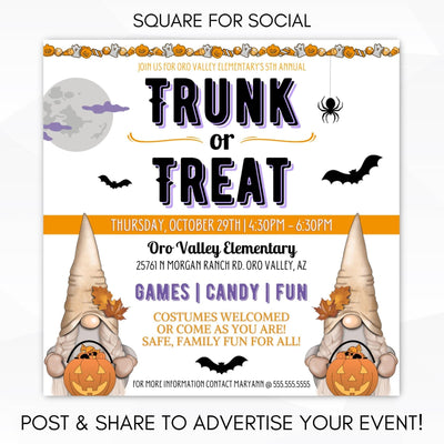 editable neighborhood HOA school pto fundraiser fall social media template