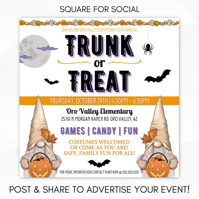 editable neighborhood HOA school pto fundraiser fall social media template