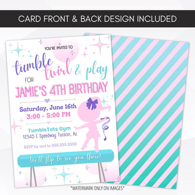 gymnastics birthday party invitation