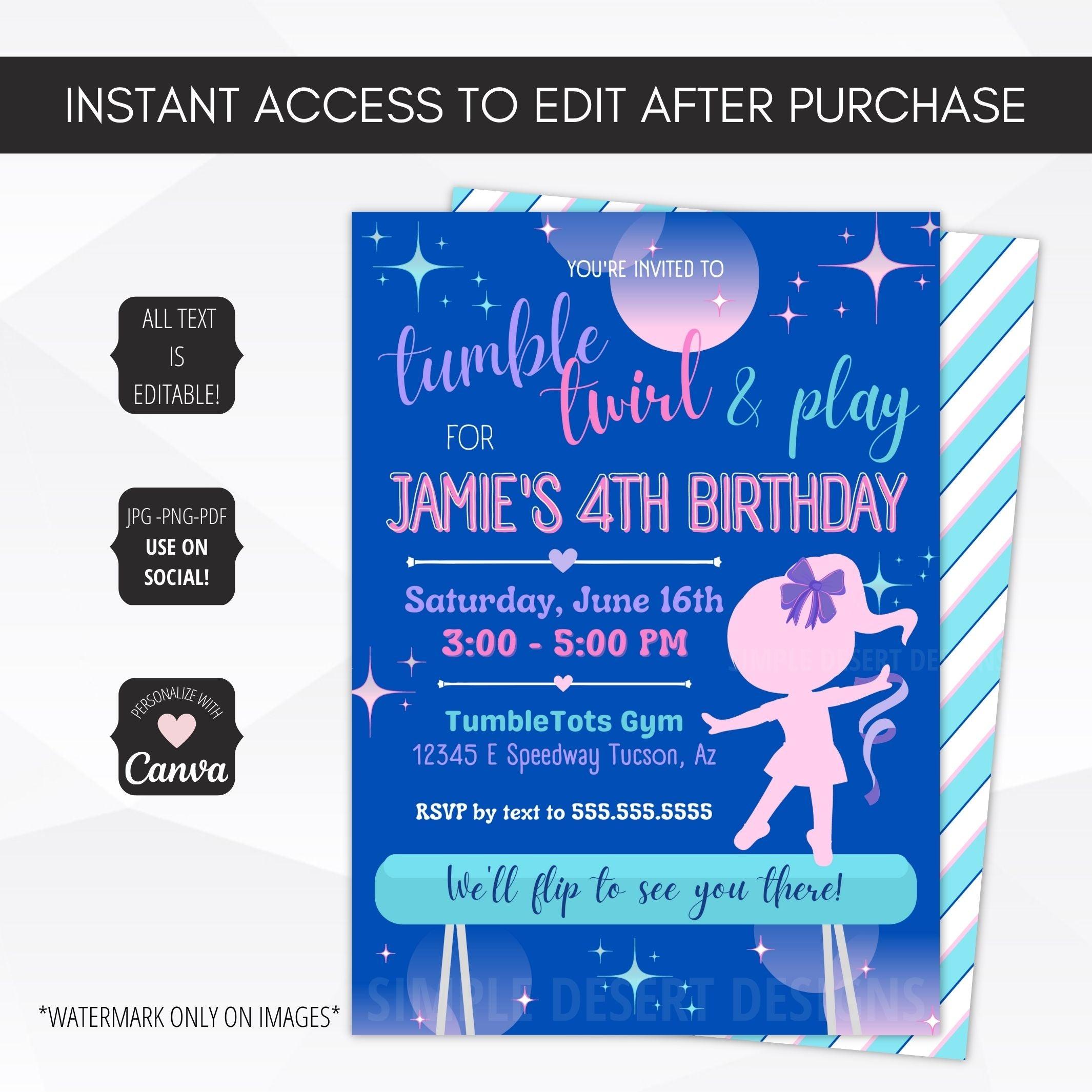 tumble birthday party