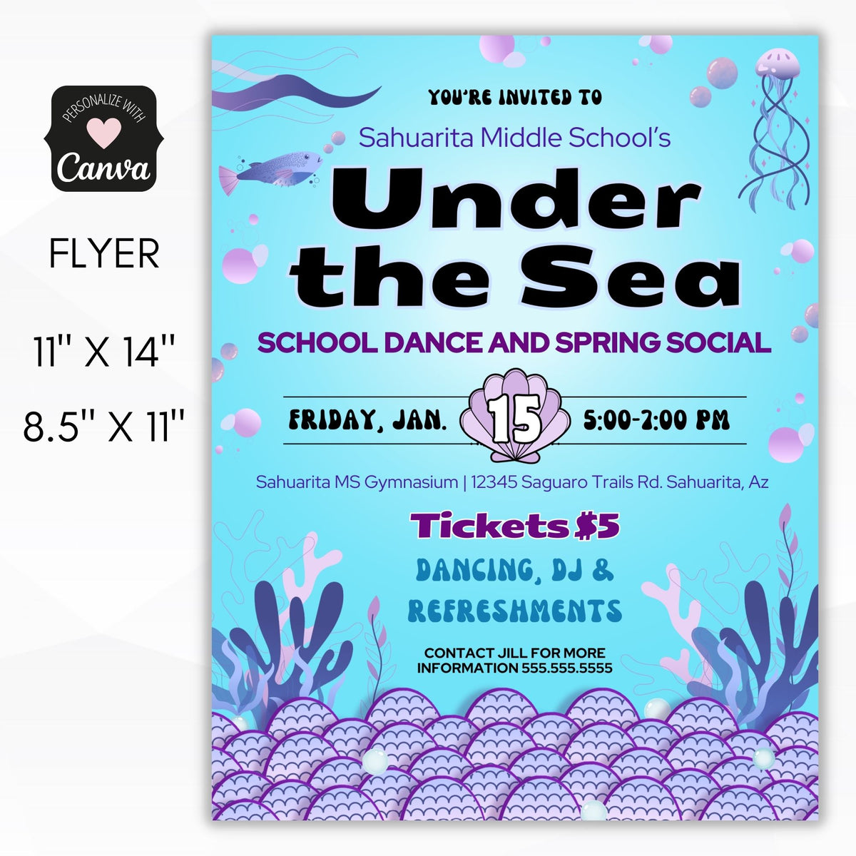 Under the Sea Dance Flyer & Poster Set - Simple Desert Designs